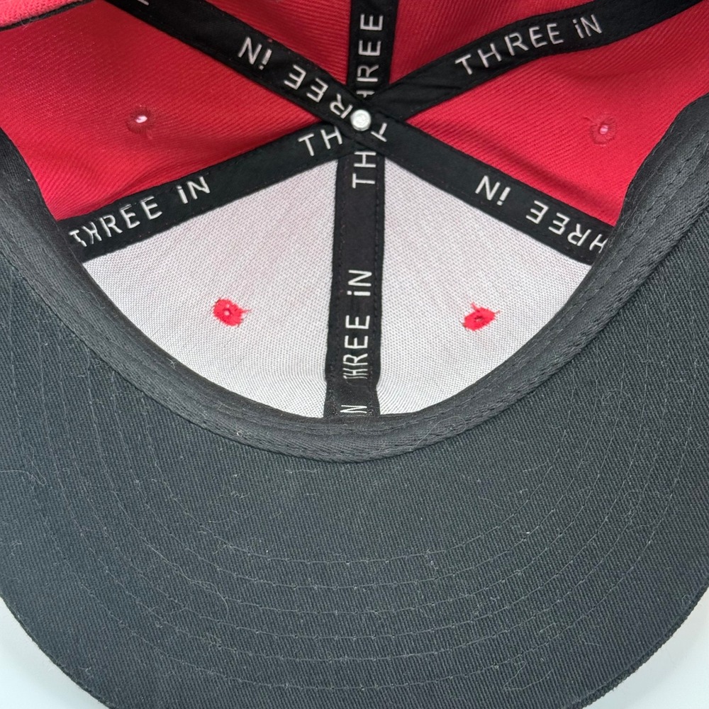 Three In Mortal Kombat Snapback Hat Red Black Flat Brim Dragon Graphic Cap - Picture 5 of 7